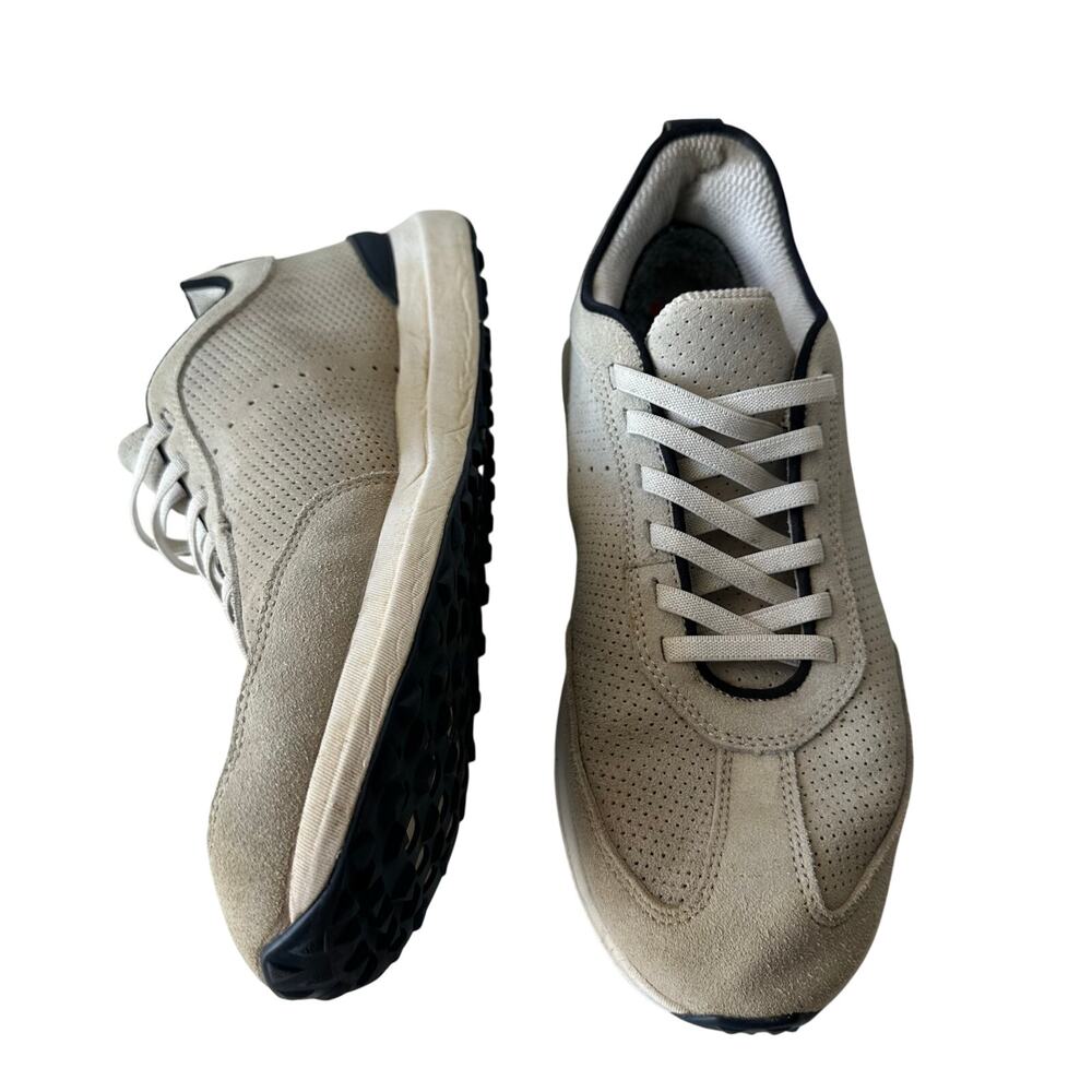 Johnnie-O (11) Suede Golf Sneakers 'Range Runner' Neutral No Tie Laces